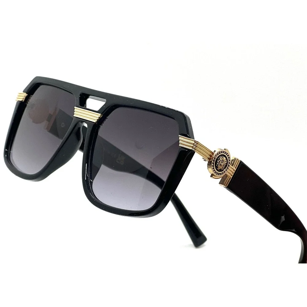 Men Sunglasses Classy Square Dark Black Lens Cholo Style Hip Hop Gangster Lentes